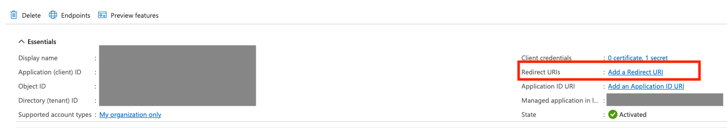 Azure App Redirect Uri